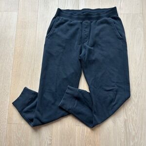 Uniqlo Mens Black Cotton Fleece Jogger Sweatpants Size M Athleisure Active Cozy